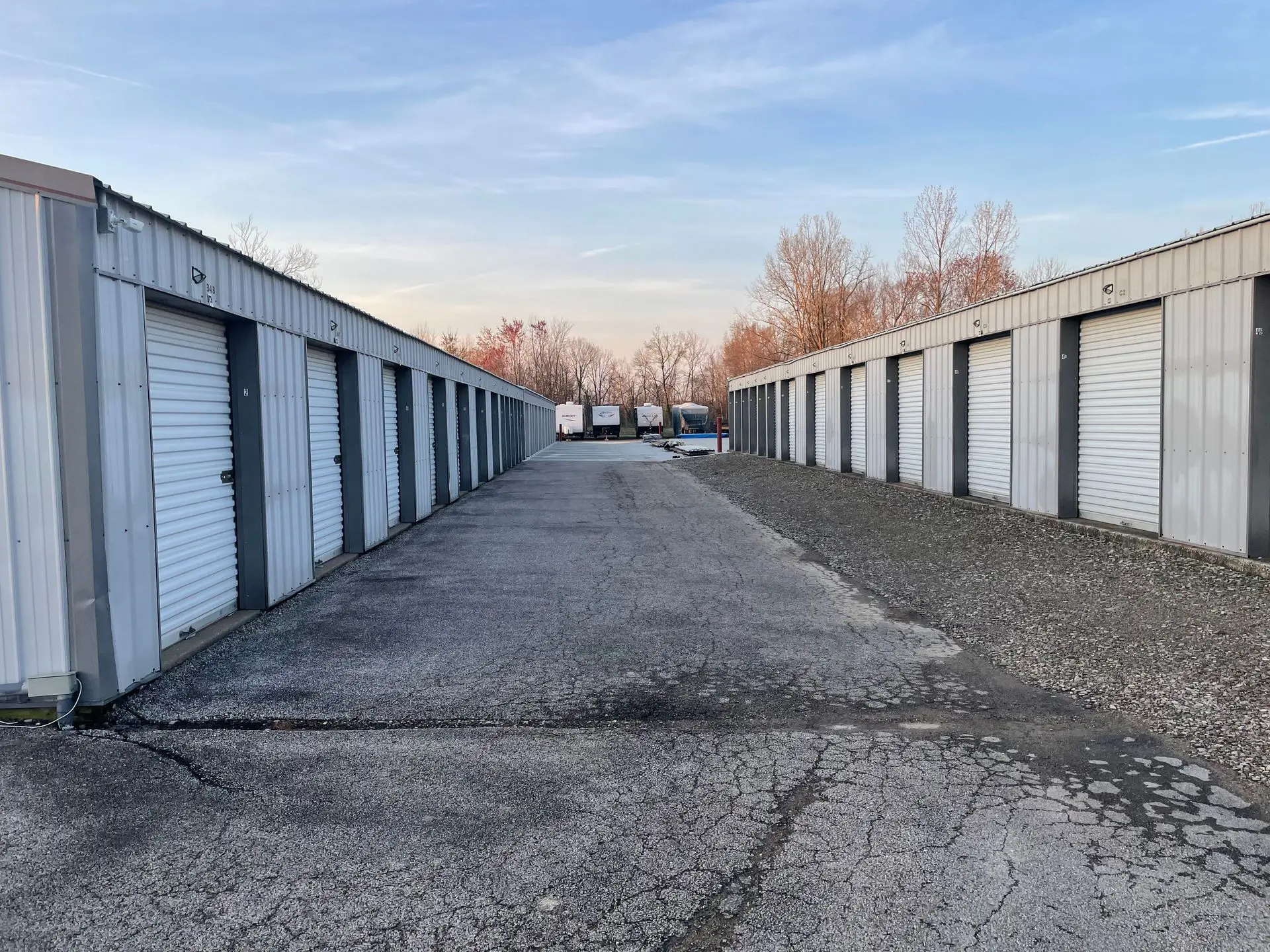 Row of storage garages