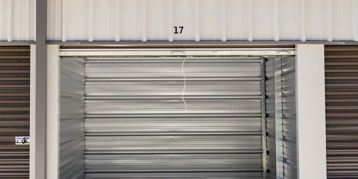 Empty garage unit exterior view